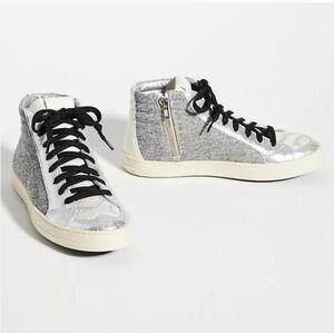 P448 Skate High-top Sneaker "Molly" Metallic Silver Black in original box